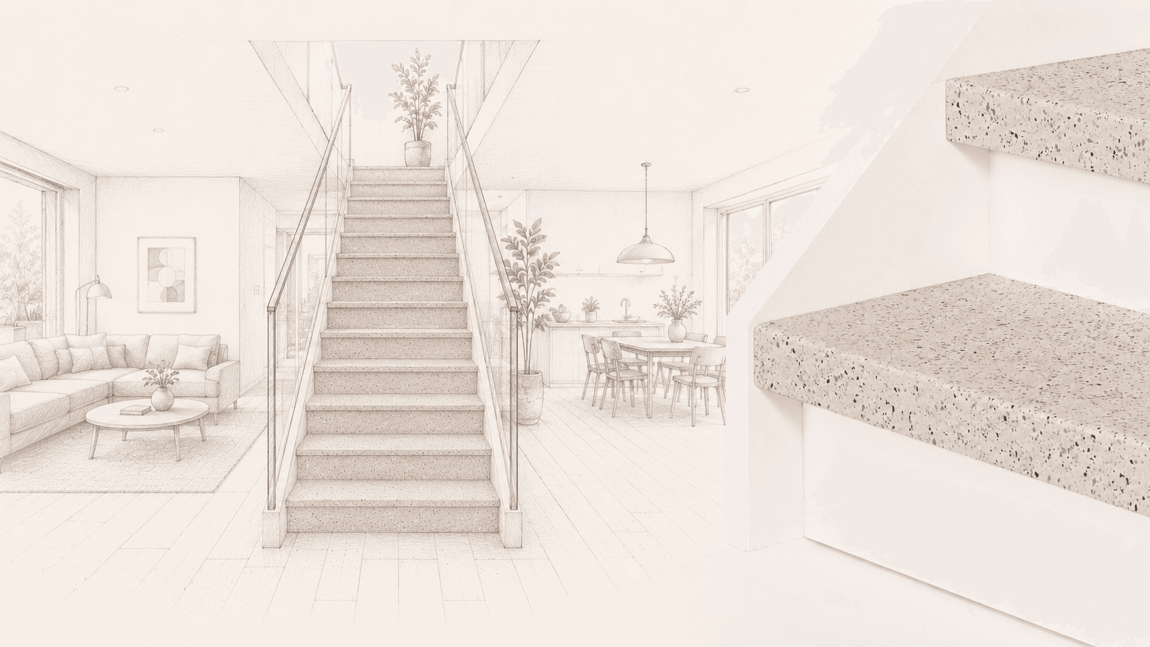 Wat kost een natuursteen of terrazzo traprenovatie?